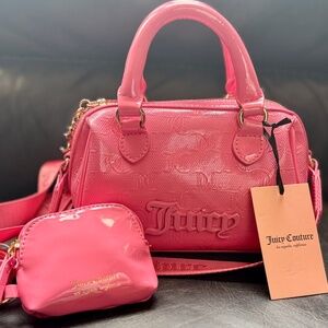 Juicy Couture Satchel in Semi Charmed in Patent Leather "Pink Lemonade" NWT